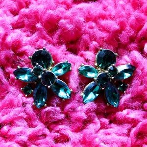 ✨ Rhinestone Emerald Stud Earrings